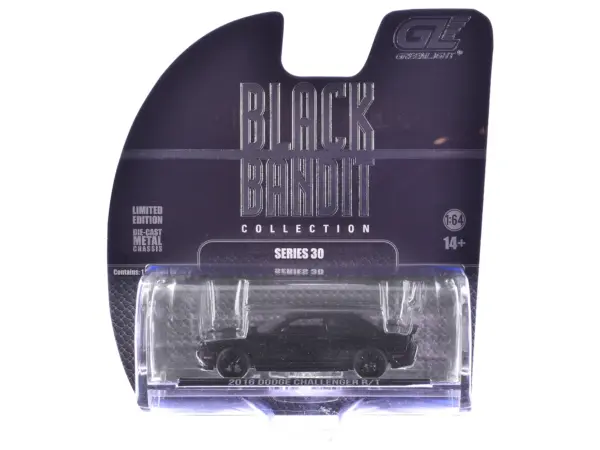 2016 Dodge Challenger R/T Hemi Black "Black Bandit" Series 30 1/64 Diecast Model Car by Greenlight #3