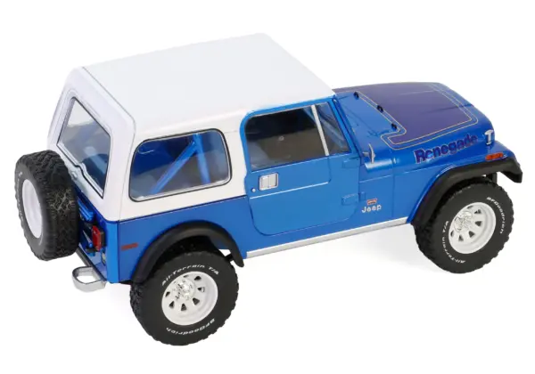 1978 Jeep CJ-7 Renegade Captain Blue Metallic with White Top "Artisan Collection" Series 1/18 Diecast Model Car by Greenlight #3