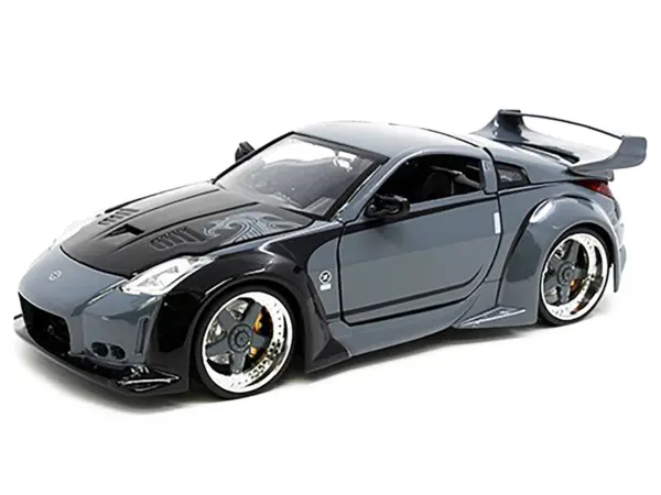 D.K.'s Nissan 350Z Gray and Black with Graphics "Fast & Furious" Movie 1/24 Diecast Model Car by Jada #2