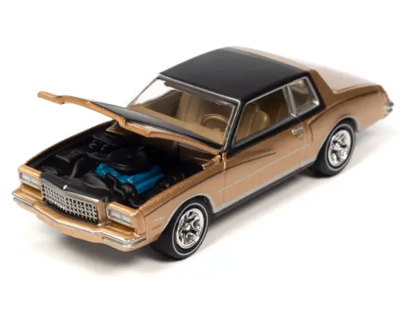 1980 Chevrolet Monte Carlo Light Camel Gold Metallic with Black Top and Hood Limited Edition to 3484 pieces Worldwide "OK Used Cars" 2023 Series 1/64 Diecast Model Car by Johnny Lightning #2