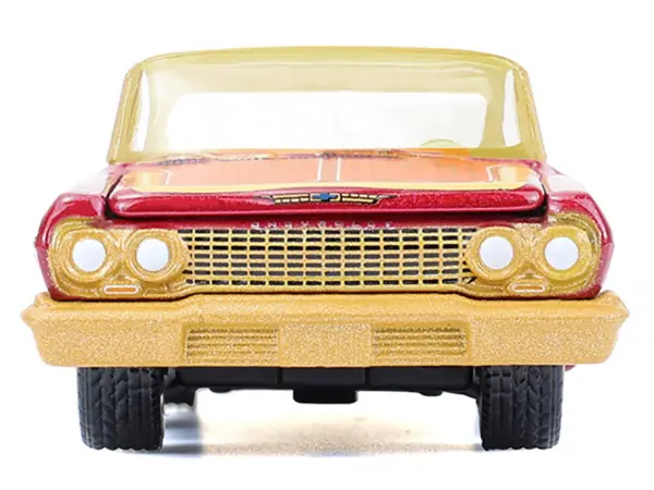 1963 Chevrolet Impala Lowrider "Michael Heralda Special Edition" Red Metallic with Cream Top and Interior with Gold Graphics "Hobby Exclusive" Series 1/64 Diecast Model Car by Greenlight #3