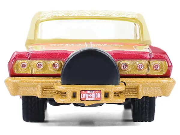 1963 Chevrolet Impala Lowrider "Michael Heralda Special Edition" Red Metallic with Cream Top and Interior with Gold Graphics "Hobby Exclusive" Series 1/64 Diecast Model Car by Greenlight #4