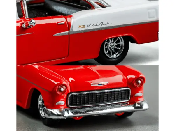 1955 Chevrolet Bel Air Red and White "Collection" Series 1/64 Diecast Model Car by Majorette #2