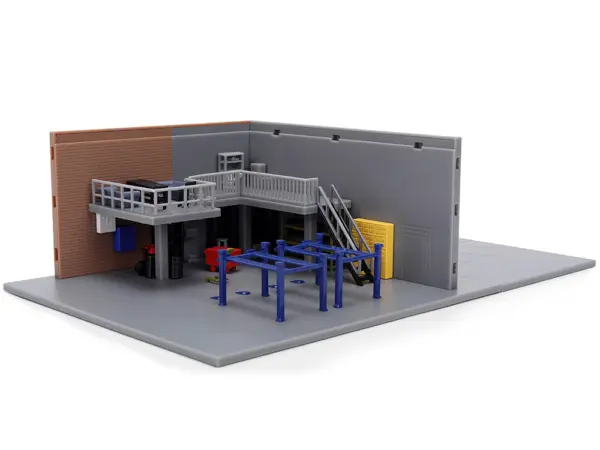 "Fast & Furious" Han's Garage Diorama with 2 Cars and Accessories "Nano Scene" Series 1/32 Model by Jada #4