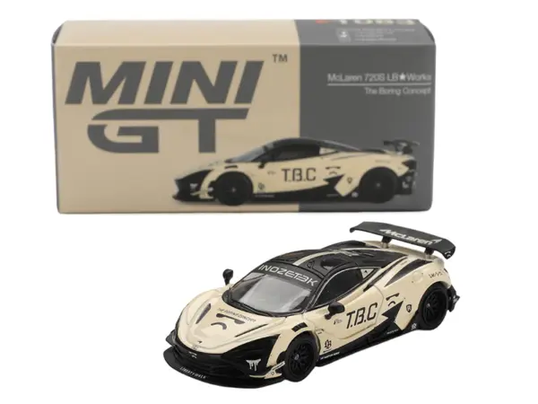 McLaren 720S LB-Works "The Boring Concept" Cream and Black Limited Edition 1/64 Diecast Model Car by Mini GT #4