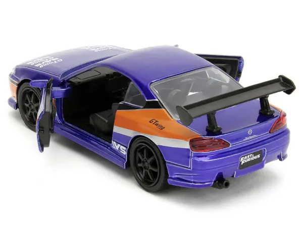 2001 Nissan Silvia S15 RHD (Right Hand Drive) Blue Metallic with Graphics "The Fast and the Furious: Tokyo Drift" (2006) Movie "Fast & Furious" Series 1/32 Diecast Car Model by Jada #4