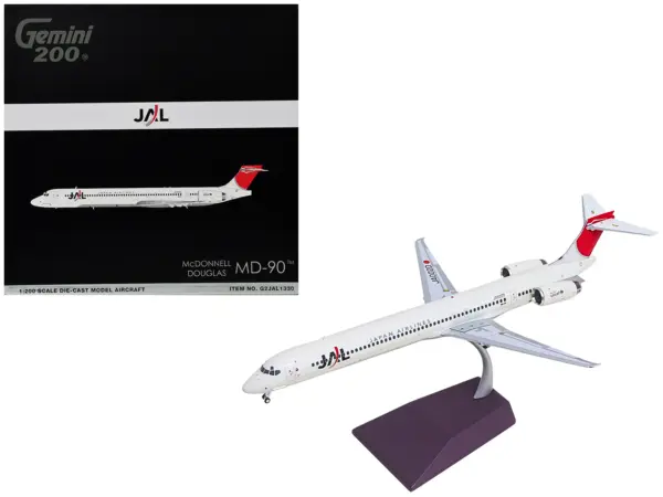 McDonnell Douglas MD-90 Commercial Aircraft "Japan Airlines" (JA002D) White with Red Tail "Gemini 200" Series 1/200 Diecast Model by GeminiJets #1