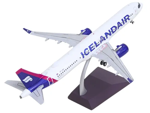 Airbus A321neo Commercial Aircraft "Icelandair" (TF-IAA) White with Blue and Pink Tail "Gemini 200" Series 1/200 Diecast Model by GeminiJets #3