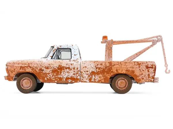 1973 Ford F-100 Tow Truck White (Weathered) "Blue Collar Collection" Series 14 1/64 Diecast Model Car by Greenlight #2