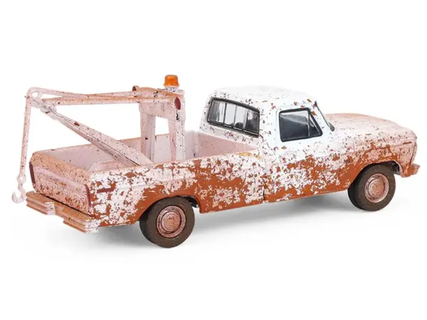 1973 Ford F-100 Tow Truck White (Weathered) "Blue Collar Collection" Series 14 1/64 Diecast Model Car by Greenlight #3
