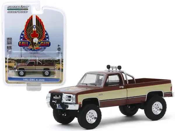 1982 GMC K-2500 Pickup Truck Brown Metallic with Gold Stripes "Fall Guy Stuntman Association" "The Fall Guy" (1981-1986) TV Series "Hollywood Series" Release 26 1/64 Diecast Model Car by Greenlight #1