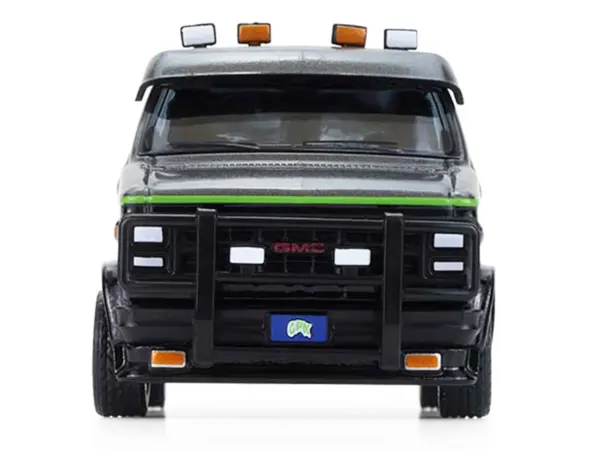1983 GMC Vandura Van Gray Metallic and Black with Green Slime Graphics "Petey Da Fool" "Garbage Pail Kids" Series 8 1/64 Diecast Model Car by Greenlight #4