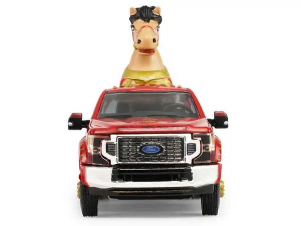 2022 Ford F-450 Dually Pickup Truck "Chinese Zodiac 2026 Year of the Horse" Red with Gold Graphics and Horse Figure "Hobby Exclusive" Series 1/64 Diecast Model Car by Greenlight #4