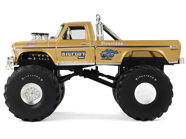 1979 Ford F-250 Monster Truck "Bigfoot #1 50th Anniversary" Gold Metallic "Kings of Crunch" Series 1/43 Diecast Model Car by Greenlight #2