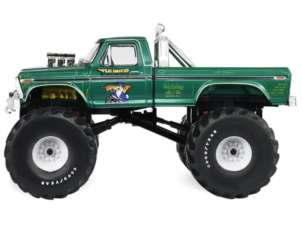 1975 Ford F-250 Monster Truck with 66-Inch Tires "Thumper" Green Metallic "Kings of Crunch" Series 1/43 Diecast Model Car by Greenlight #2