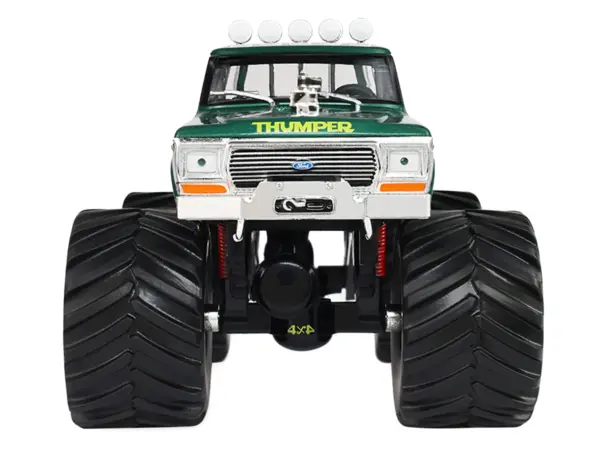 1975 Ford F-250 Monster Truck with 66-Inch Tires "Thumper" Green Metallic "Kings of Crunch" Series 1/43 Diecast Model Car by Greenlight #4