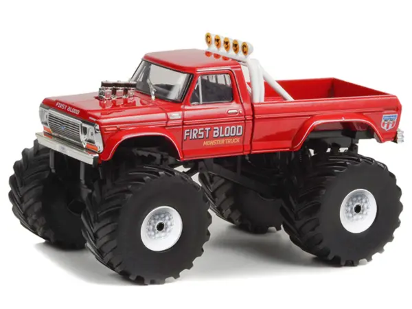 1978 Ford F-250 Monster Truck with 66-Inch Tires "First Blood" Red "Kings of Crunch" Series 1/43 Diecast Model Car by Greenlight #2