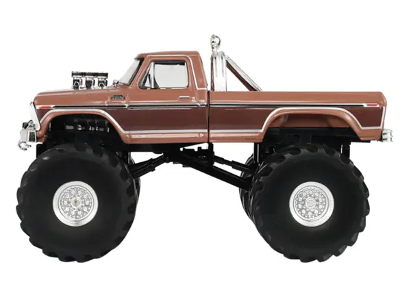1978 Ford F-350 Monster Truck with 66-Inch Tires "BFT" Brown Two-Tone "Kings of Crunch" Series 1/43 Diecast Model Car by Greenlight #2