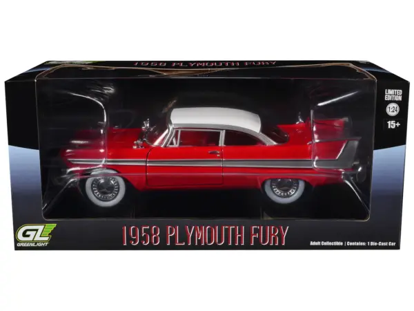 1958 Plymouth Fury Red with White Top and Red Interior "Hollywood Greatest Hits" Series 1/24 Diecast Model Car by Greenlight #3