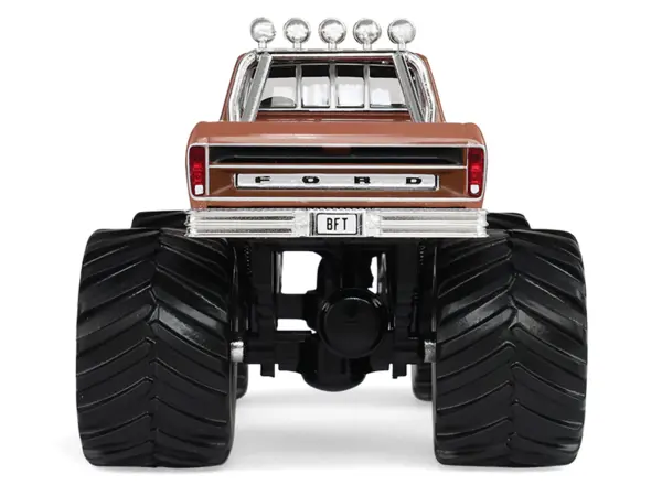 1978 Ford F-350 Monster Truck with 66-Inch Tires "BFT" Brown Two-Tone "Kings of Crunch" Series 1/43 Diecast Model Car by Greenlight #5