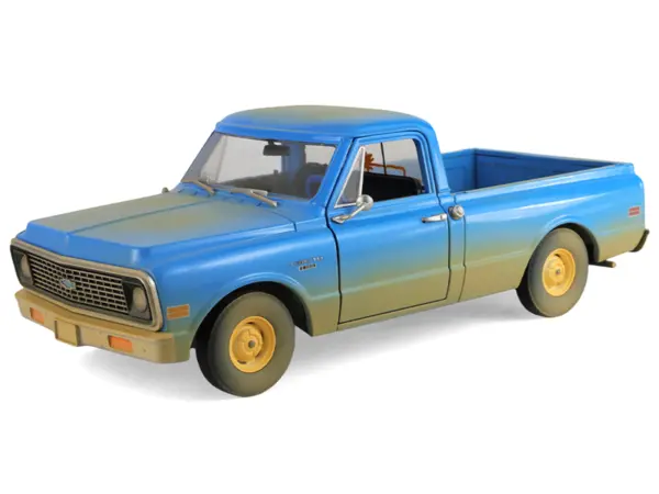 1971 Chevrolet C-10 Pickup Truck Blue (Dirty Version) "Hollywood Greatest Hits" Series 1/24 Diecast Model Car by Greenlight #2