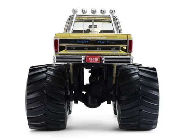 1979 Ford F-250 Monster Truck "Bigfoot #1 50th Anniversary" Gold Chrome with Bob Chandler Standing Figure "Kings of Crunch" Series 1/18 Diecast Model Car by Greenlight #5