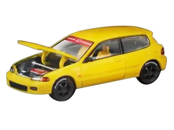 Honda Civic EG6 RHD (Right Hand Drive) Yellow "Vancouver 2026 Event Edition" 1/64 Diecast Model Car by Pop Race #2