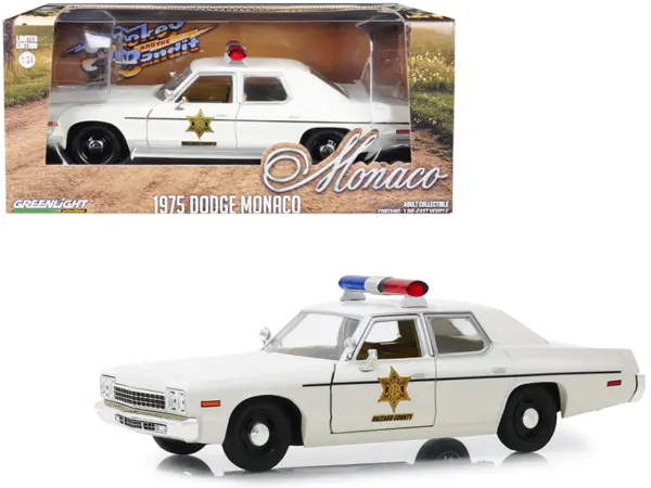 1975 Dodge Monaco Cream "Hazzard County Sheriff" 1/24 Diecast Model Car by Greenlight #1