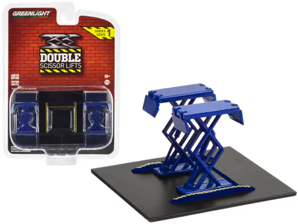 Automotive Double Scissor Lift Blue "Double Scissor Lifts" Series 1 1/64 Diecast Model by Greenlight #1