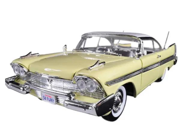 1958 Plymouth Fury "Timeless Classics" Yellow with White Top 1/18 Diecast Model Car by Motormax #2