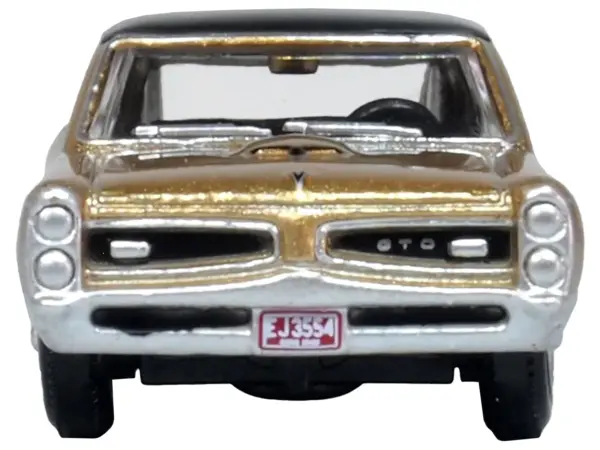 1966 Pontiac GTO Martinique Bronze Metallic with Black Top 1/87 (HO) Scale Diecast Model Car by Oxford Diecast #3