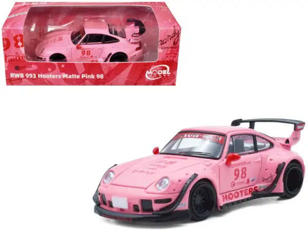 RWB 993 #98 "Hooters" Matt Pink 1/64 Diecast Model Car by Model Model #1