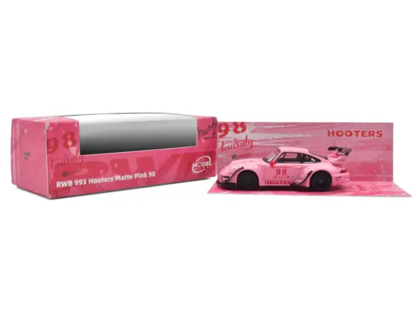 RWB 993 #98 "Hooters" Matt Pink 1/64 Diecast Model Car by Model Model #5