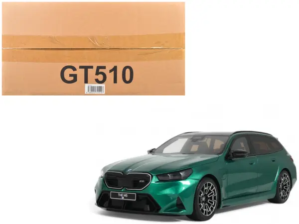 2024 BMW M5 Touring (G99) Isle of Man Green Metallic with Black Top 1/18 Model Car by GT Spirit #1