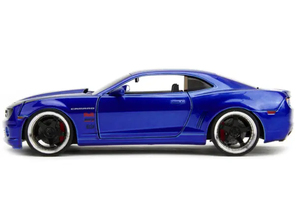 2010 Chevrolet Camaro Candy Blue with Black Hood "Bigtime Muscle" Series 1/24 Diecast Model Car by Jada #3