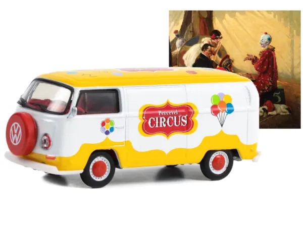 1971 Volkswagen Type 2 Panel Van Yellow and White with Red Interior "Percevel Circus" "Norman Rockwell" Series 5 1/64 Diecast Model Car by Greenlight #2
