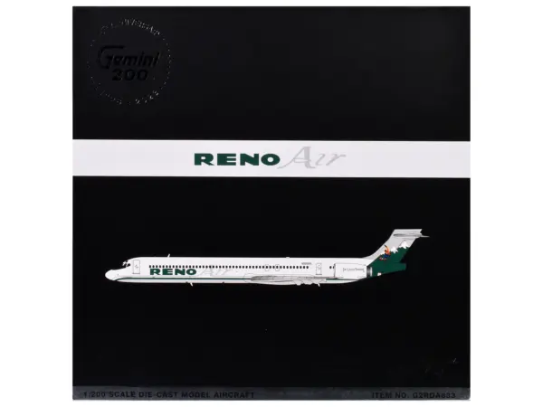 McDonnell Douglas MD-90 Commercial Aircraft "Reno Air" (N905RA) White with Green Tail "Gemini 200" Series 1/200 Diecast Model Airplane by GeminiJets #3
