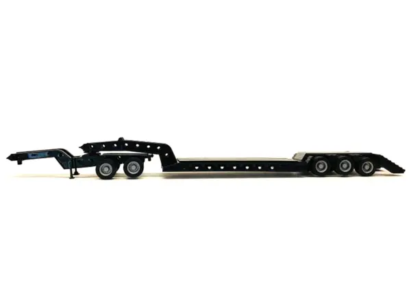 Heavy Equipment Lowboy Trailer with Jeep Black 1/87 (HO) Plastic Model by Promotex #2