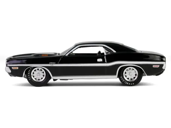 1970 Dodge Challenger R/T 440 Black with White Stripes "Barrett-Jackson" Series 15 1/64 Diecast Model Car by Greenlight #3