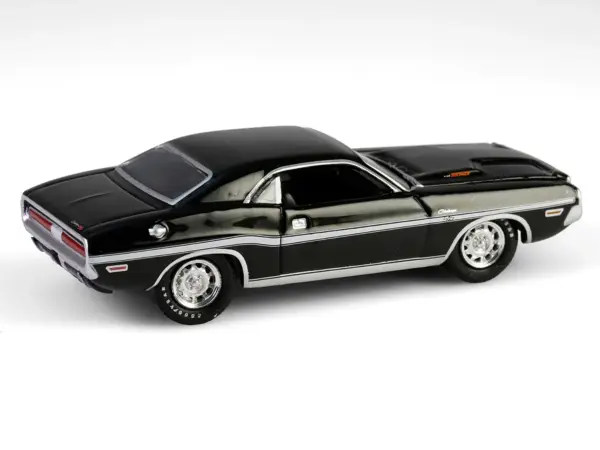 1970 Dodge Challenger R/T 440 Black with White Stripes "Barrett-Jackson" Series 15 1/64 Diecast Model Car by Greenlight #4