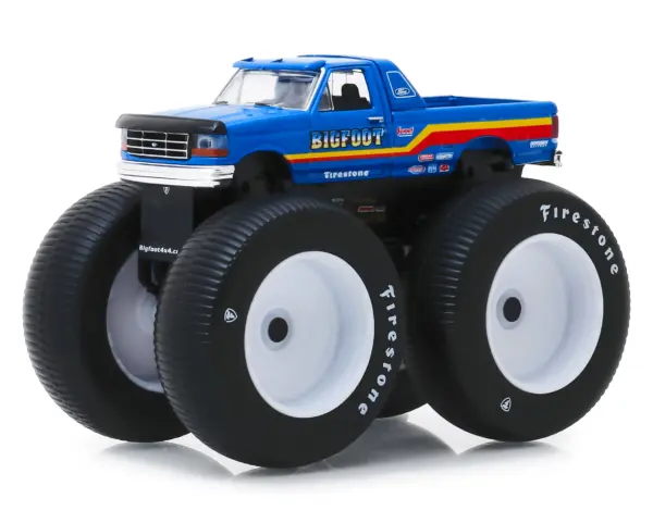 1996 Ford F-250 Monster Truck "Bigfoot #7" Metallic Blue with Stripes "Kings of Crunch" Series 5 1/64 Diecast Model Car by Greenlight #2