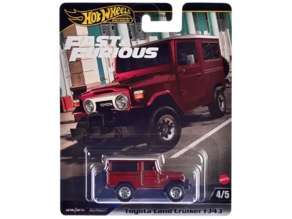 Toyota Land Cruiser FJ43 Red with White Top "The Fate of the Furious" (2017) Movie "Fast & Furious" Series Diecast Model Car by Hot Wheels #1
