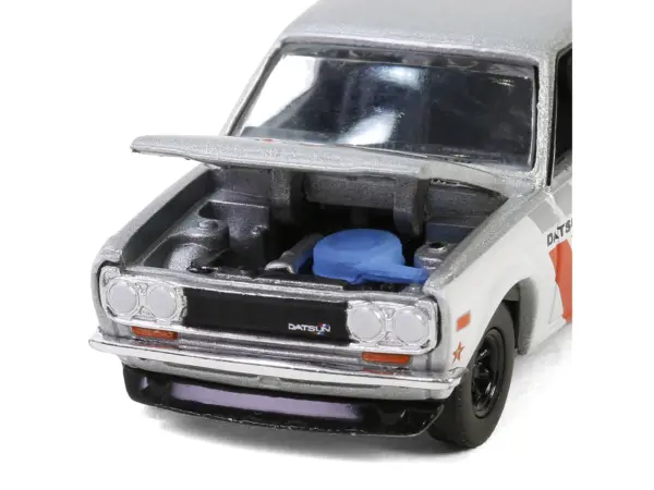 1970 Nissan Datsun 510 #28 "Texaco" Silver Metallic and White with Red Stripes "Texaco Special Edition" Series 1 1/64 Diecast Model Car by Greenlight #2