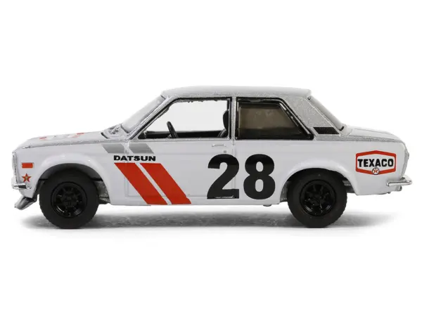 1970 Nissan Datsun 510 #28 "Texaco" Silver Metallic and White with Red Stripes "Texaco Special Edition" Series 1 1/64 Diecast Model Car by Greenlight #3