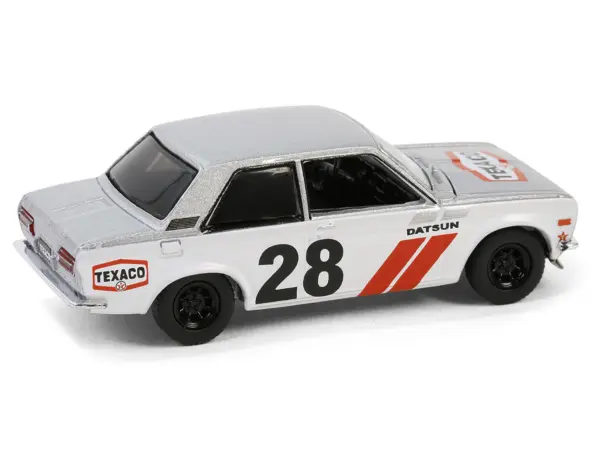 1970 Nissan Datsun 510 #28 "Texaco" Silver Metallic and White with Red Stripes "Texaco Special Edition" Series 1 1/64 Diecast Model Car by Greenlight #4