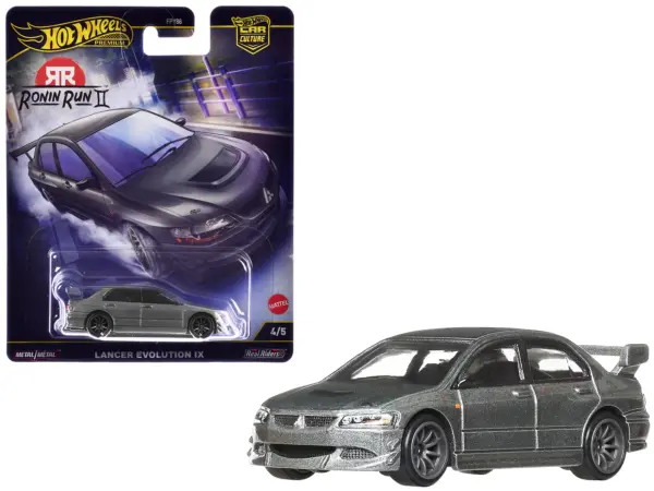 Mitsubishi Lancer Evolution IX Gray Metallic "Ronin Run II" Series Diecast Model Car by Hot Wheels #1