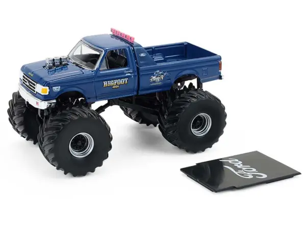 1990 Ford F-350 Monster Truck "Bigfoot #4" Blue "Kings of Crunch" Series 16 1/64 Diecast Model Car by Greenlight #2