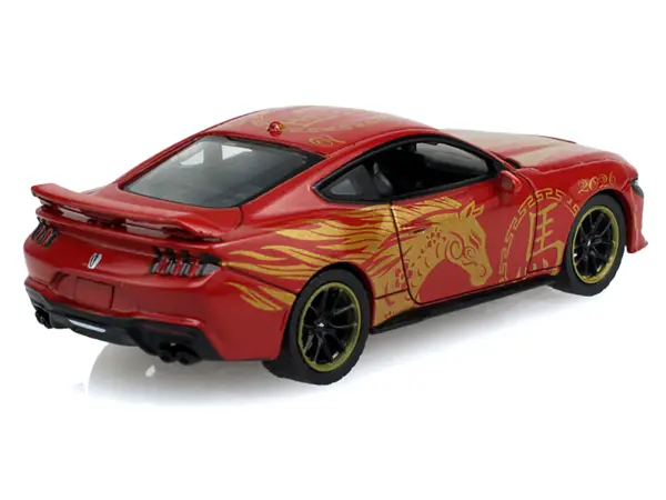 2024 Ford Mustang Dark Horse "Chinese Zodiac 2026 Year of the Horse" Red with Gold Graphics "Hobby Exclusive" Series 1/64 Diecast Model Car by Greenlight #3