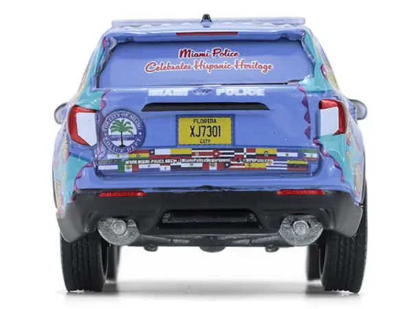 2022 Ford Police Interceptor Utility "Miami Police Department Hispanic Heritage Month" Blue with Graphics "Hobby Exclusive" Series 1/64 Diecast Model Car by Greenlight #5