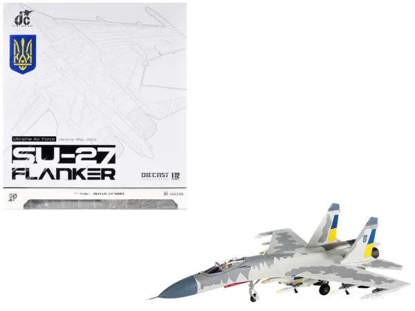 Sukhoi Su-27 Flanker Aircraft "Ukraine War" (2023) Ukrainian Air Forces 1/72 Diecast Model by JC Wings #1